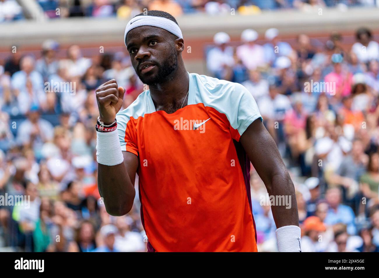 Frances Tiafoe (USA) competing in R4 at the 2022 US Open Stock Photo