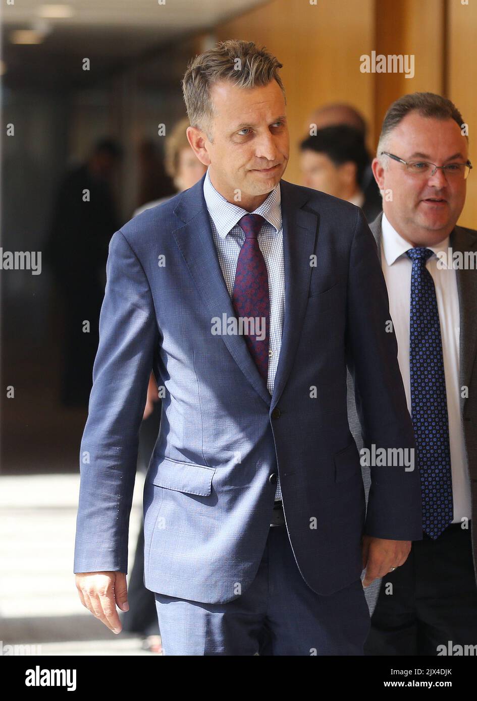 Andrew Contsance leaves a NSW Liberal Partyroom Vote at Parliament ...
