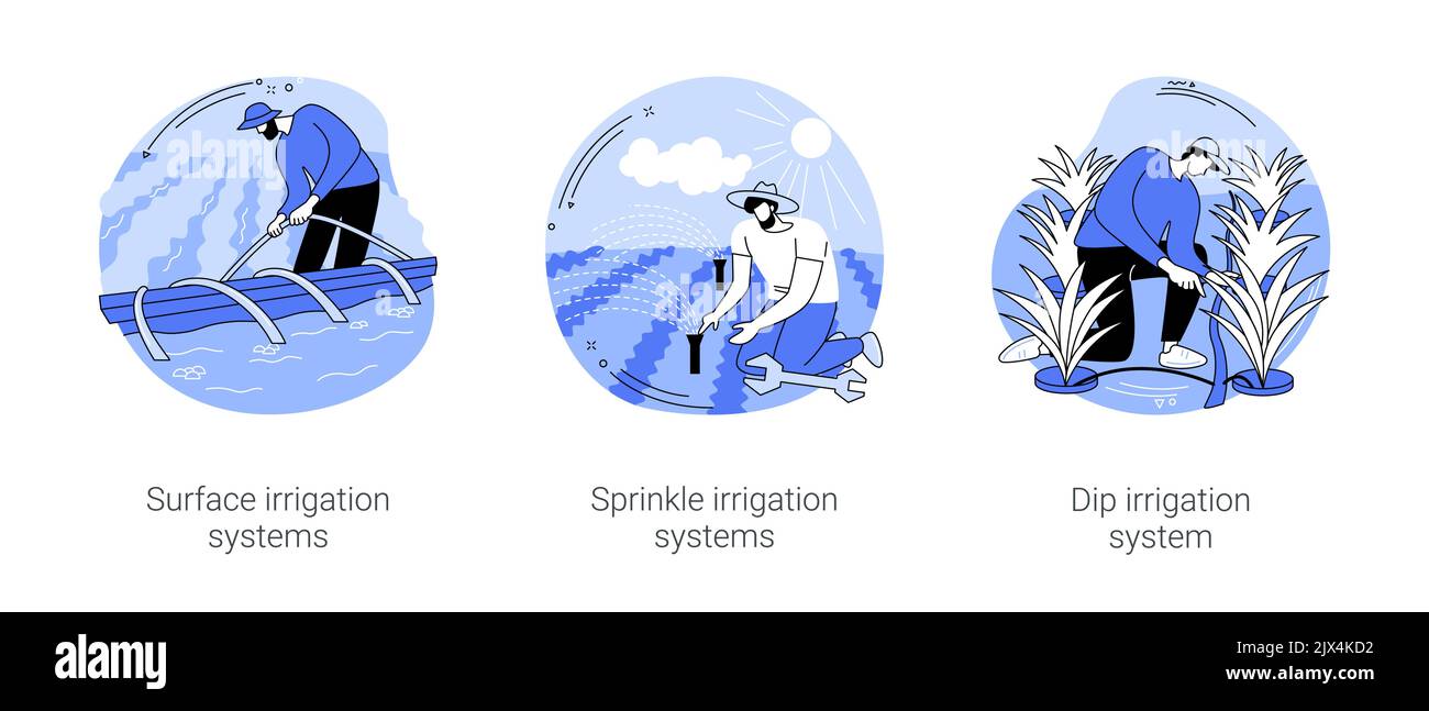 Sprinkler irrigation systems Stock Vector Images - Alamy