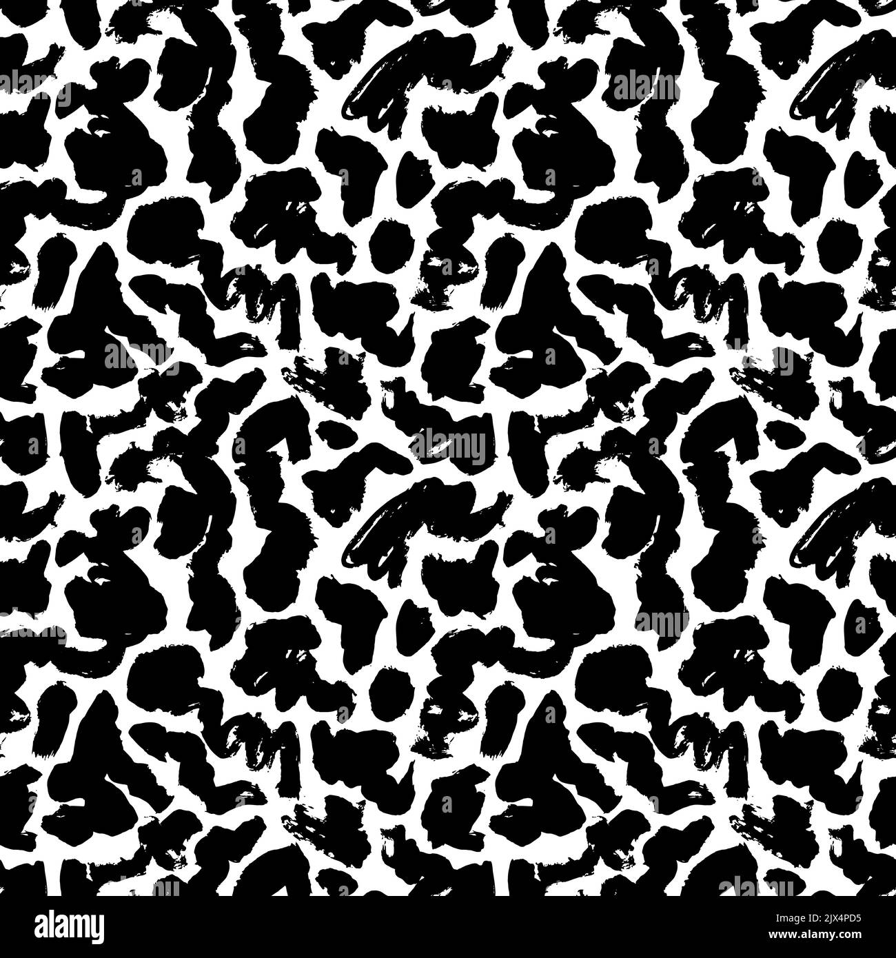 Black curved and wavy lines seamless pattern. Stock Vector