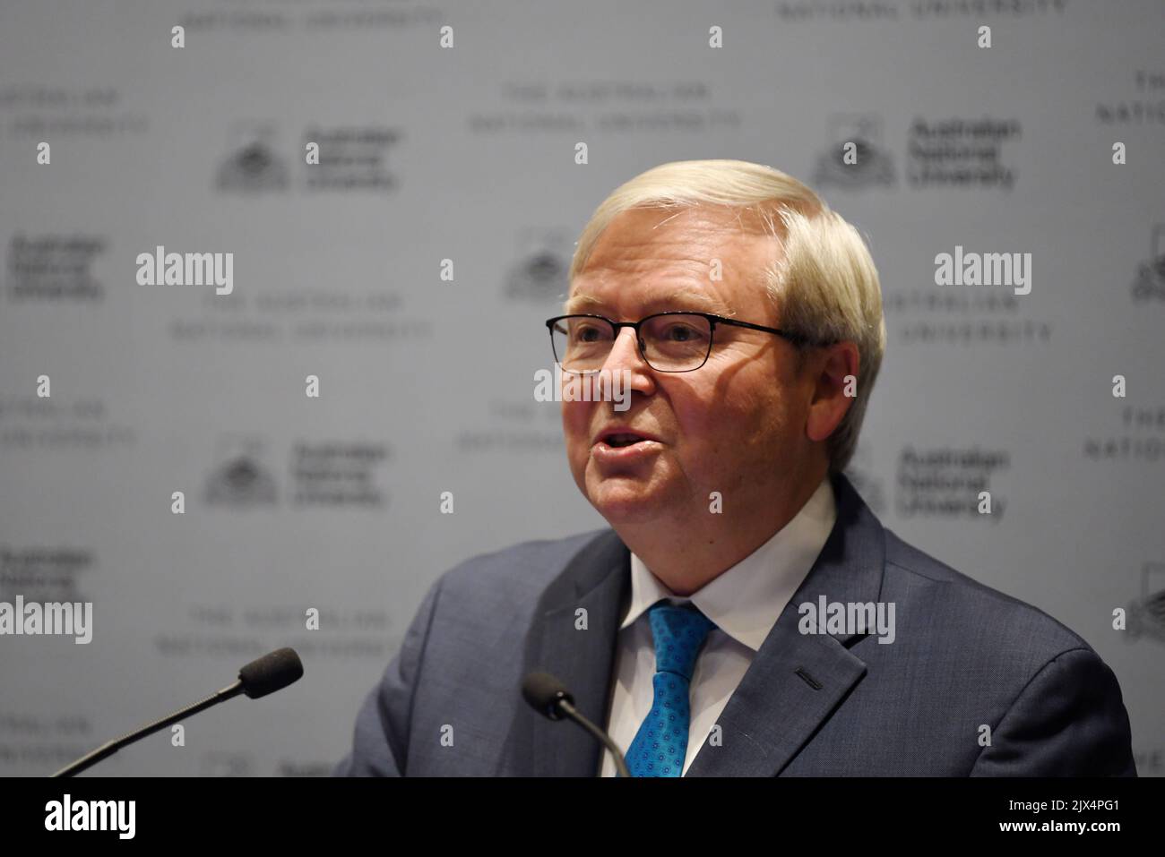 Kevin Rudd 2009 Australia's Former Prime Minister Kevin Rudd delivers a speech on the ...