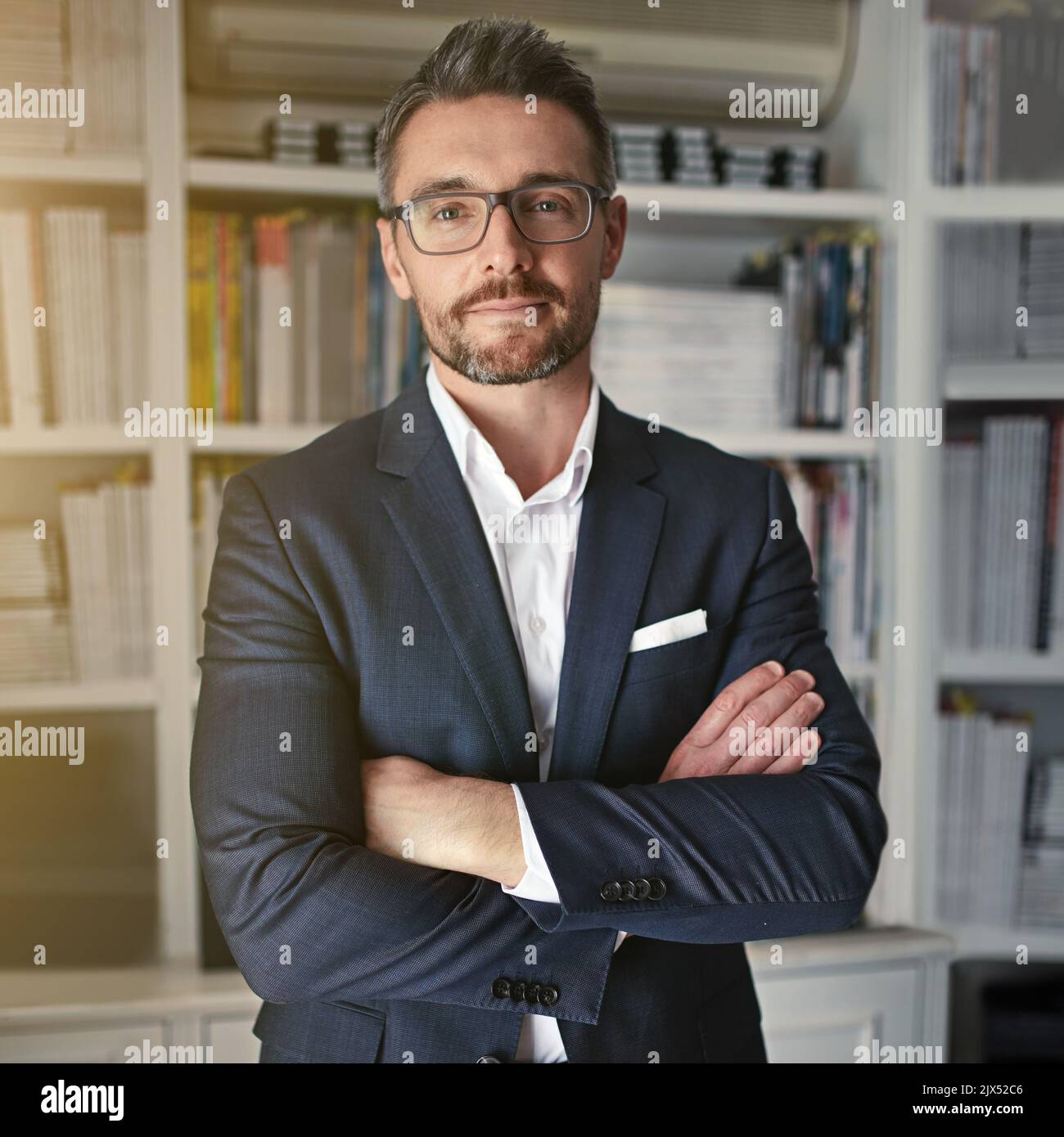 Hes a modern man in contemporary business. Portrait of a businessman