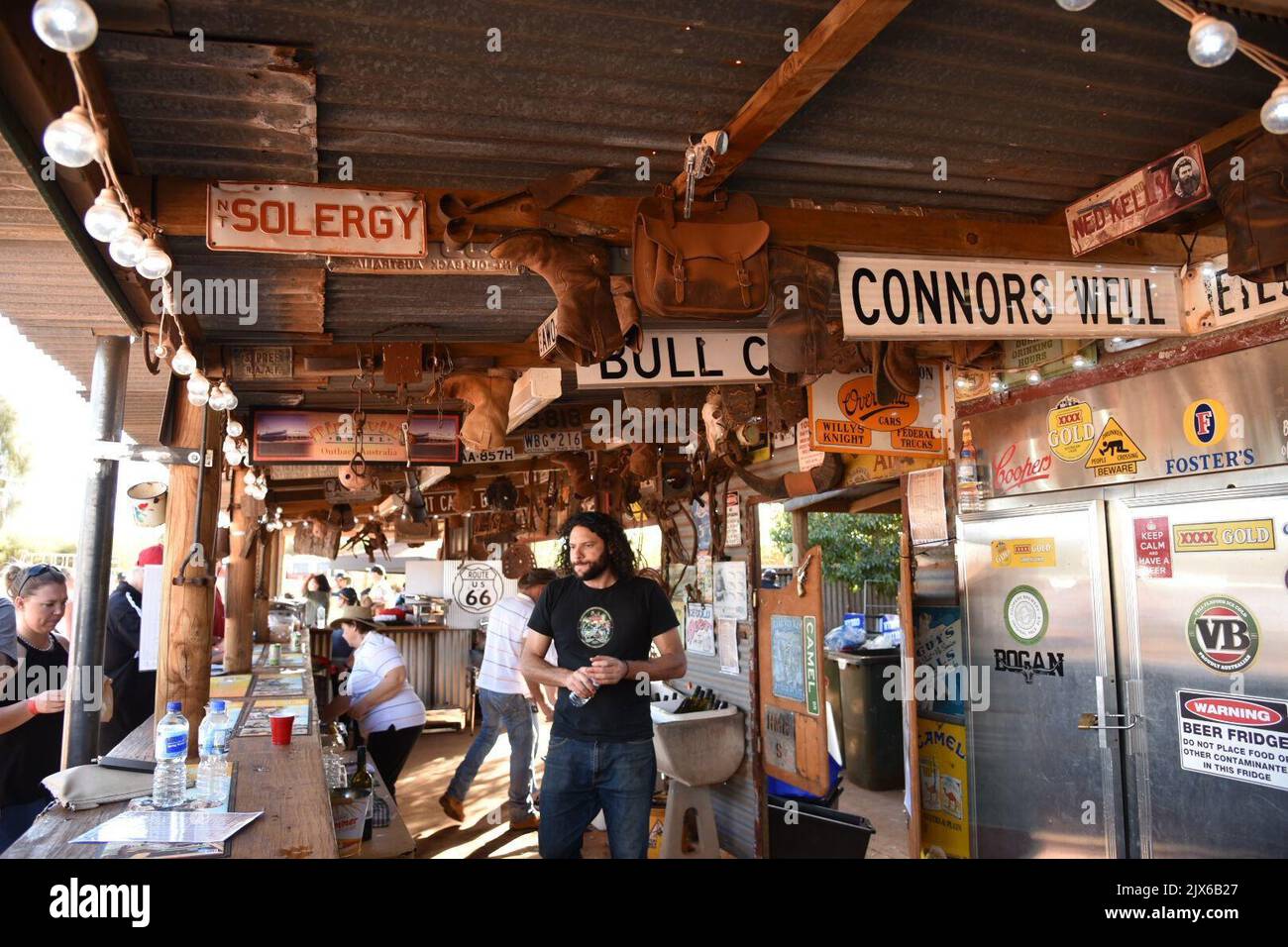 The bar during the Uluru Camel Cup races in Central Australia on ...