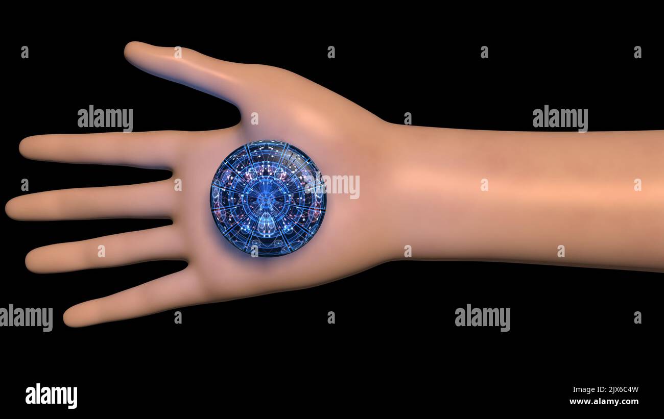 Biosensor, Bioelectronics on skin. Biosensor on epidermis. Transdermal patch . 3d render illustration Stock Photo