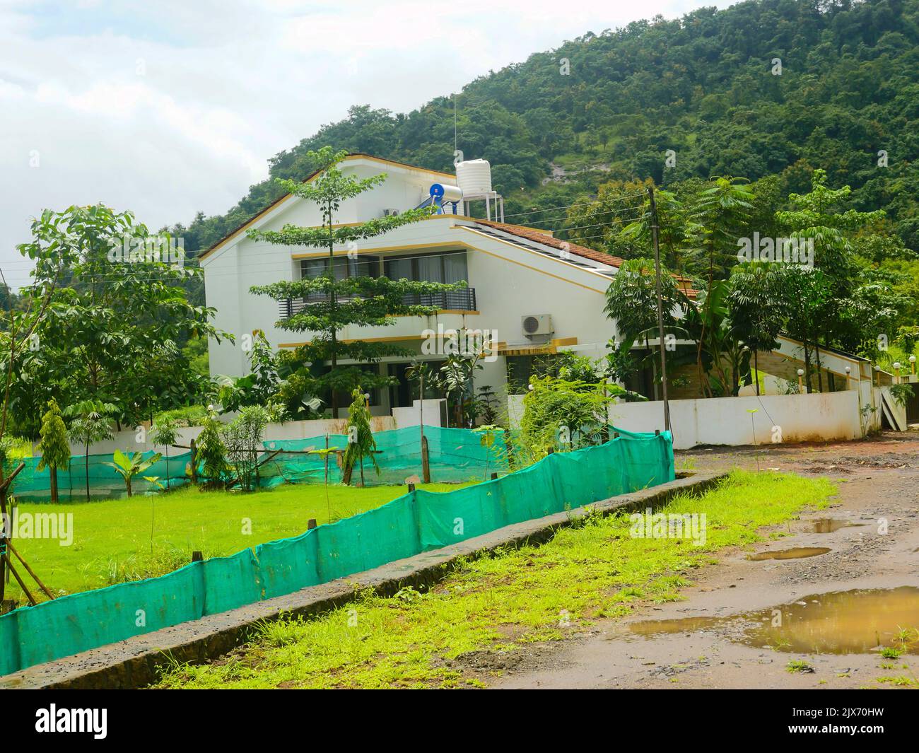 Bungalow or farm house outside exterior view in India Stock Photo Alamy