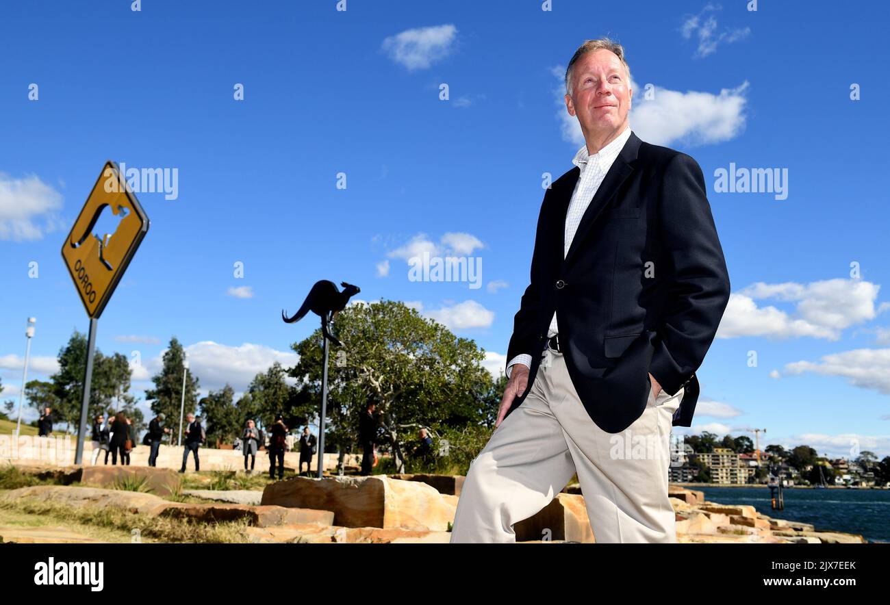 Curator Geoffrey Edwards poses for a photograph at the launch of ...