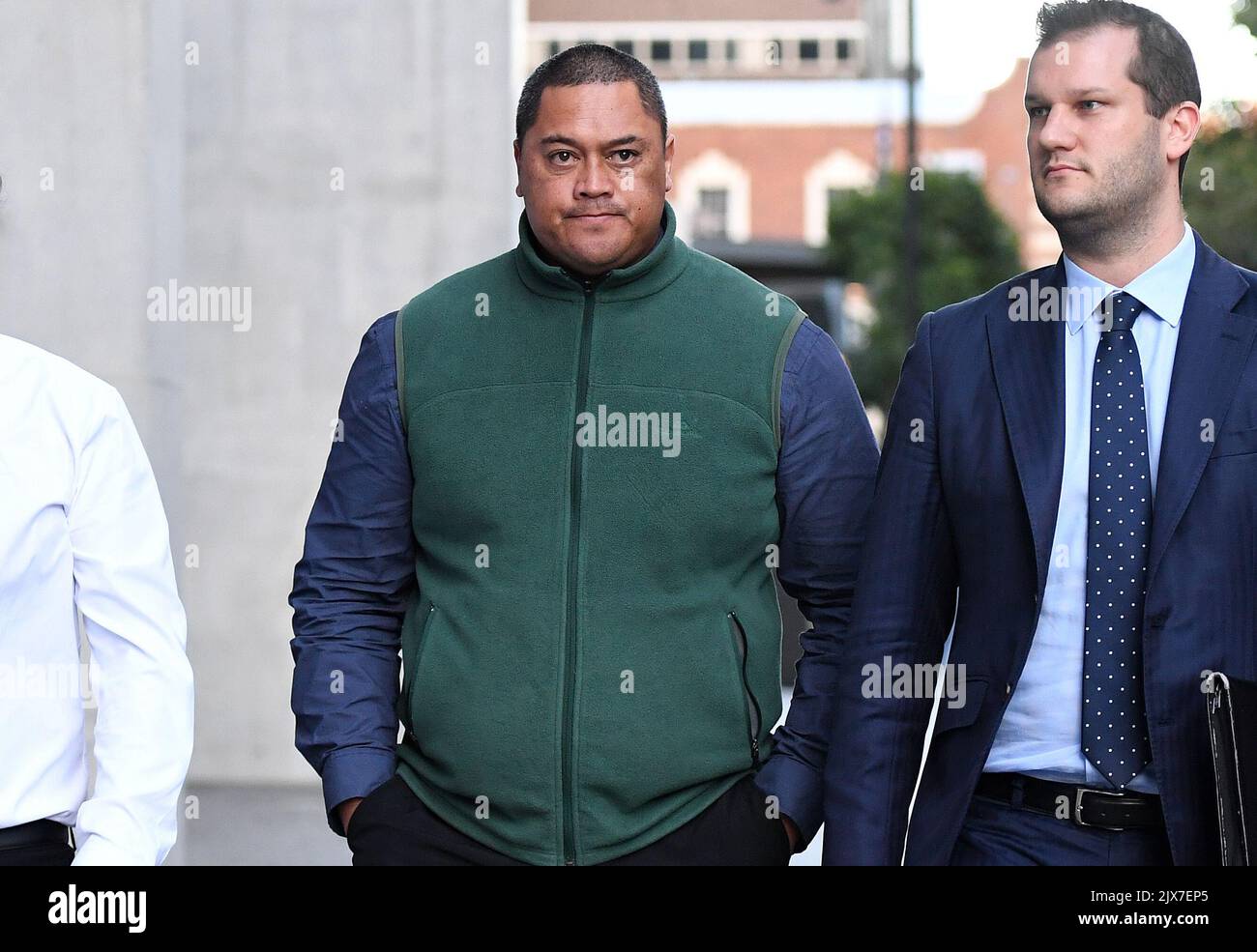 Tamate Heke (left) leaves the Supreme Court in Brisbane, Friday, August ...