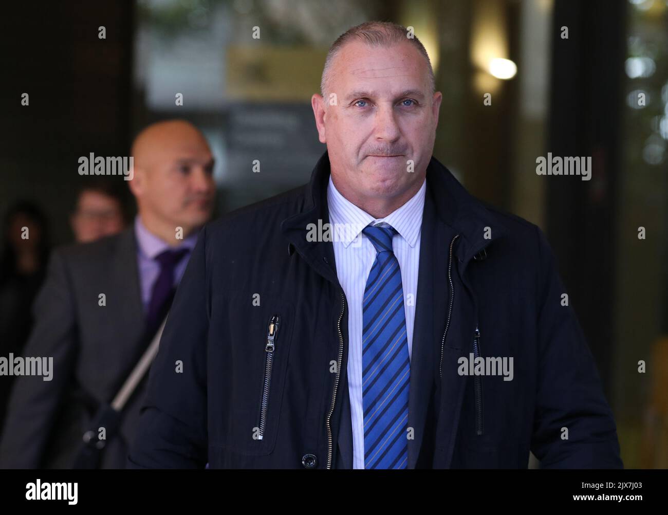 New Zealand rugby team security guard Adrian Gard leaves the Downing ...