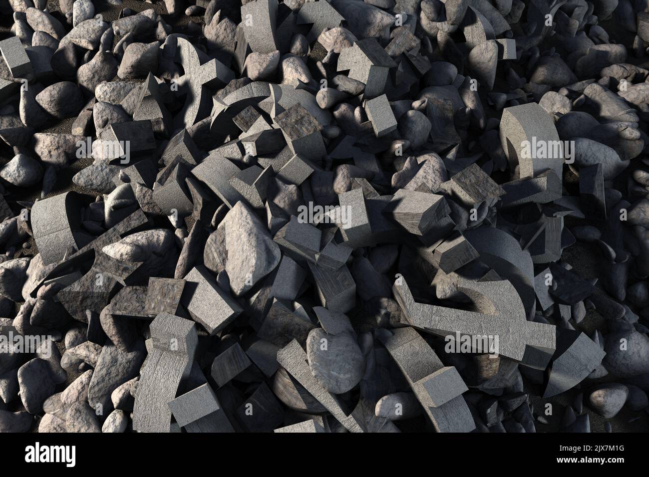 Pile of grey rocks Stock Photo
