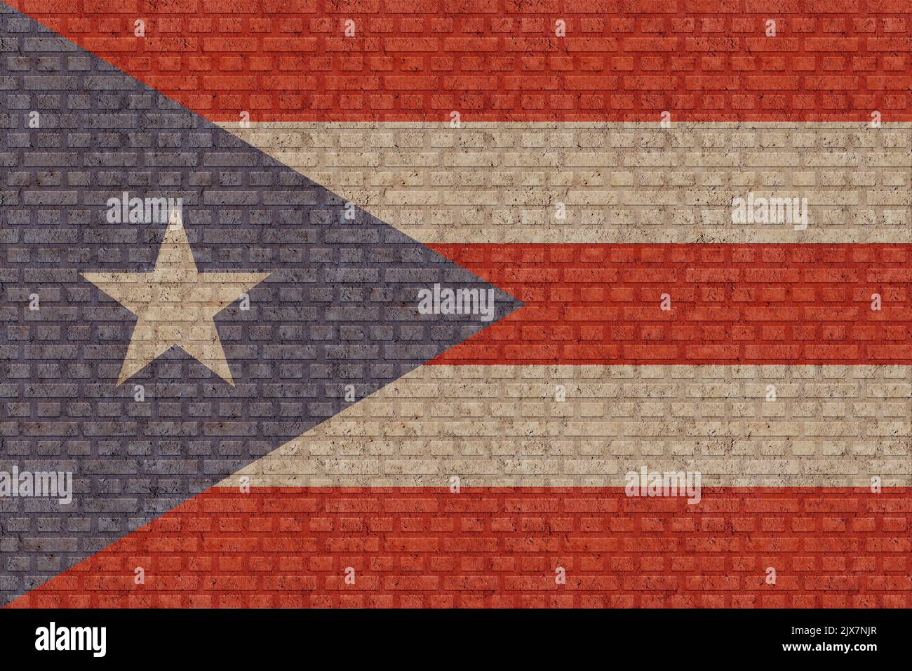 3D Flag of Puerto Rico on an old brick wall background Stock Photo - Alamy