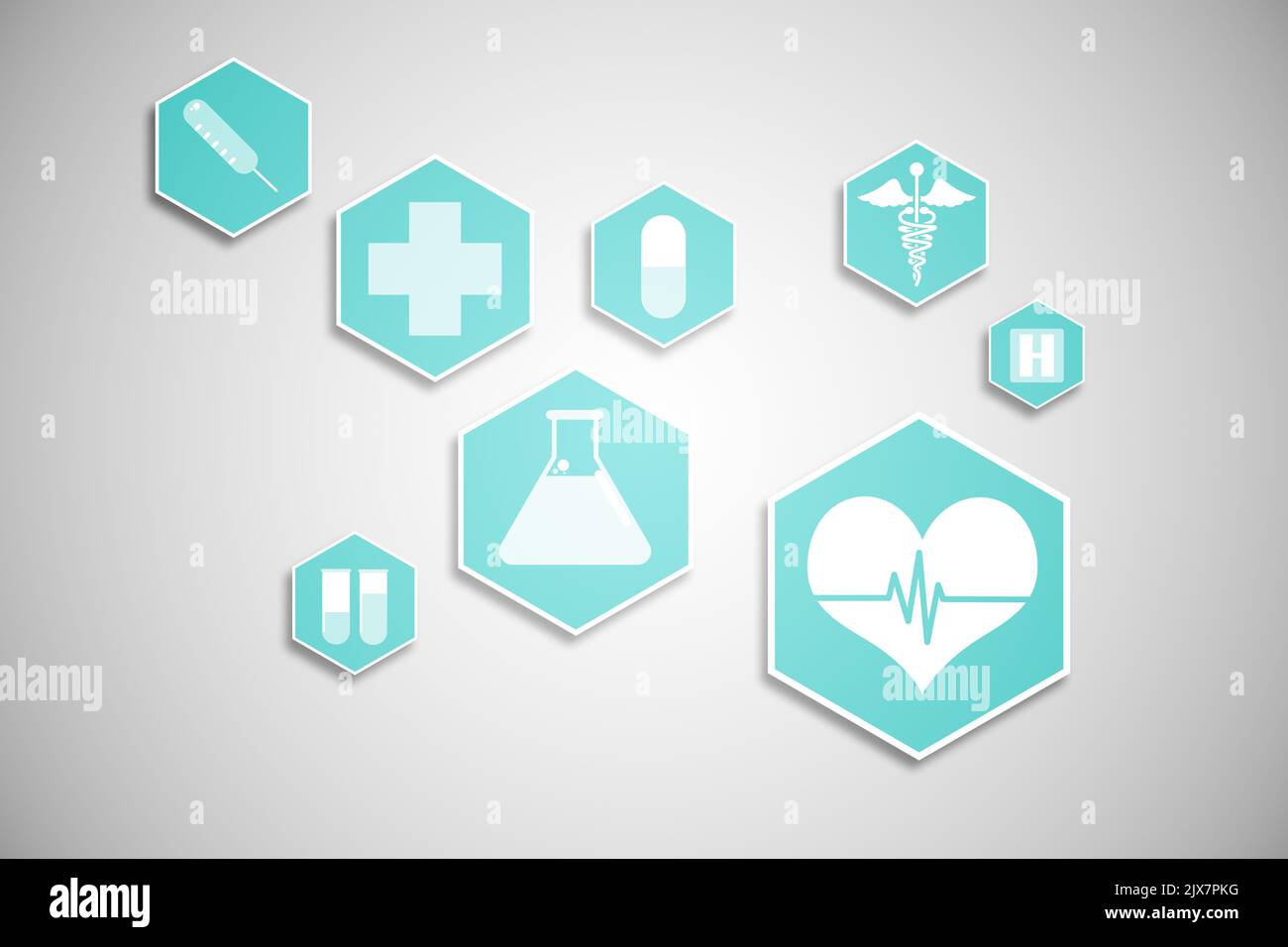 Digitally generated medical icons in blue and white Stock Photo - Alamy