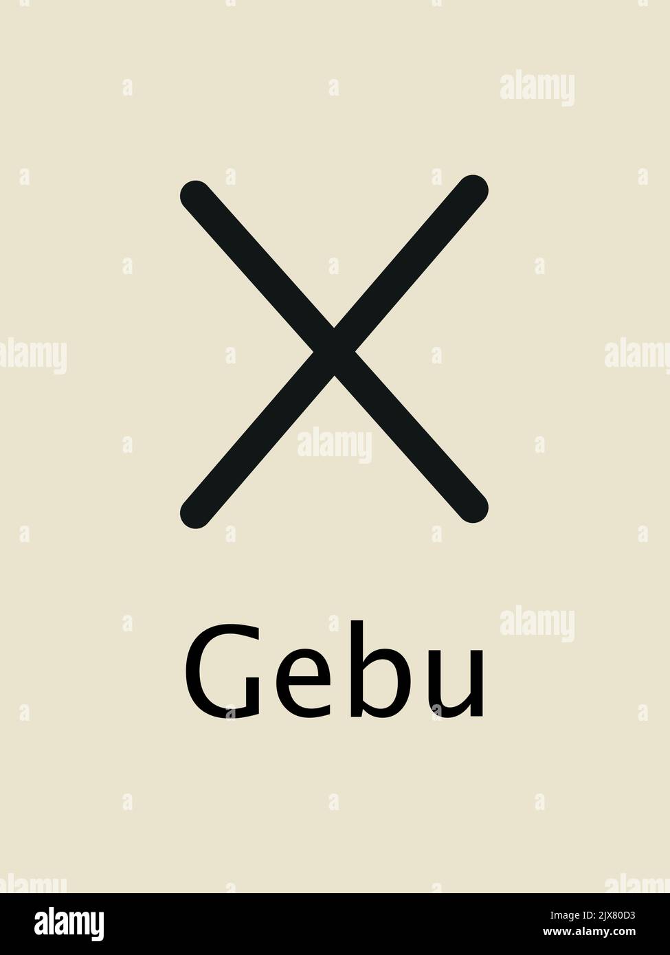 Gifu Rune Gebu Runes. Complete collection of Rune alphabet, futhark. Writing ...