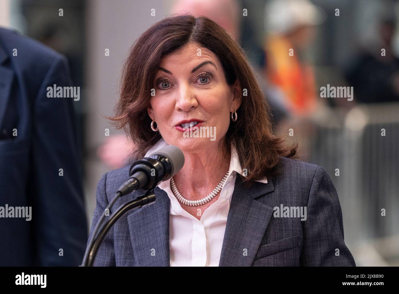 New York, NY September 6, 2022 Governor Kathy Hochul speaks during