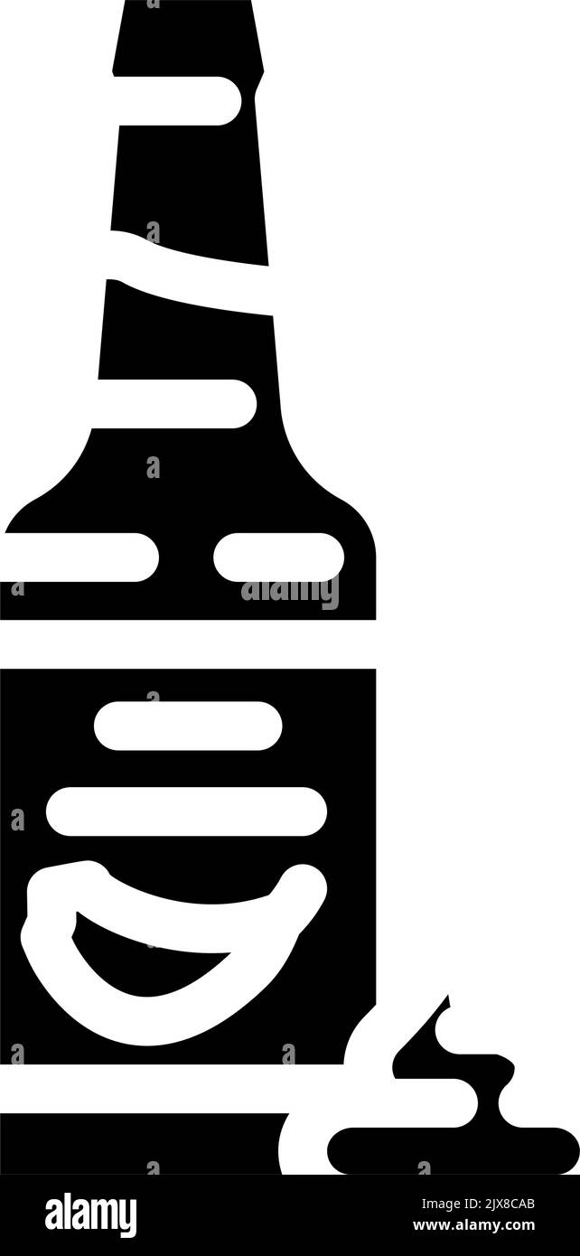 spicy garlic sauce glyph icon vector illustration Stock Vector Image