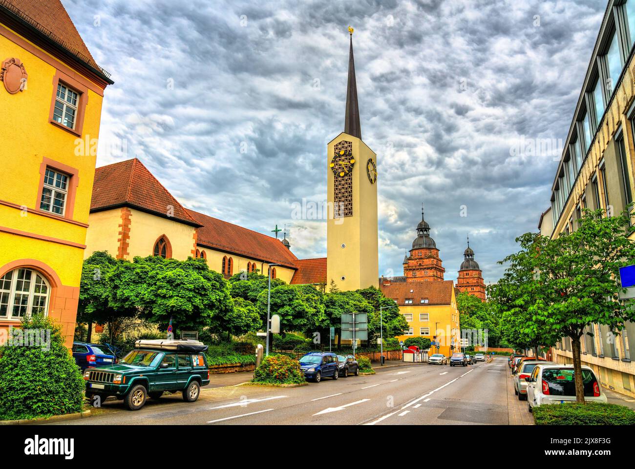 St. Agatha Church in Aschaffenburg - Bavaria, Germany Stock Photo