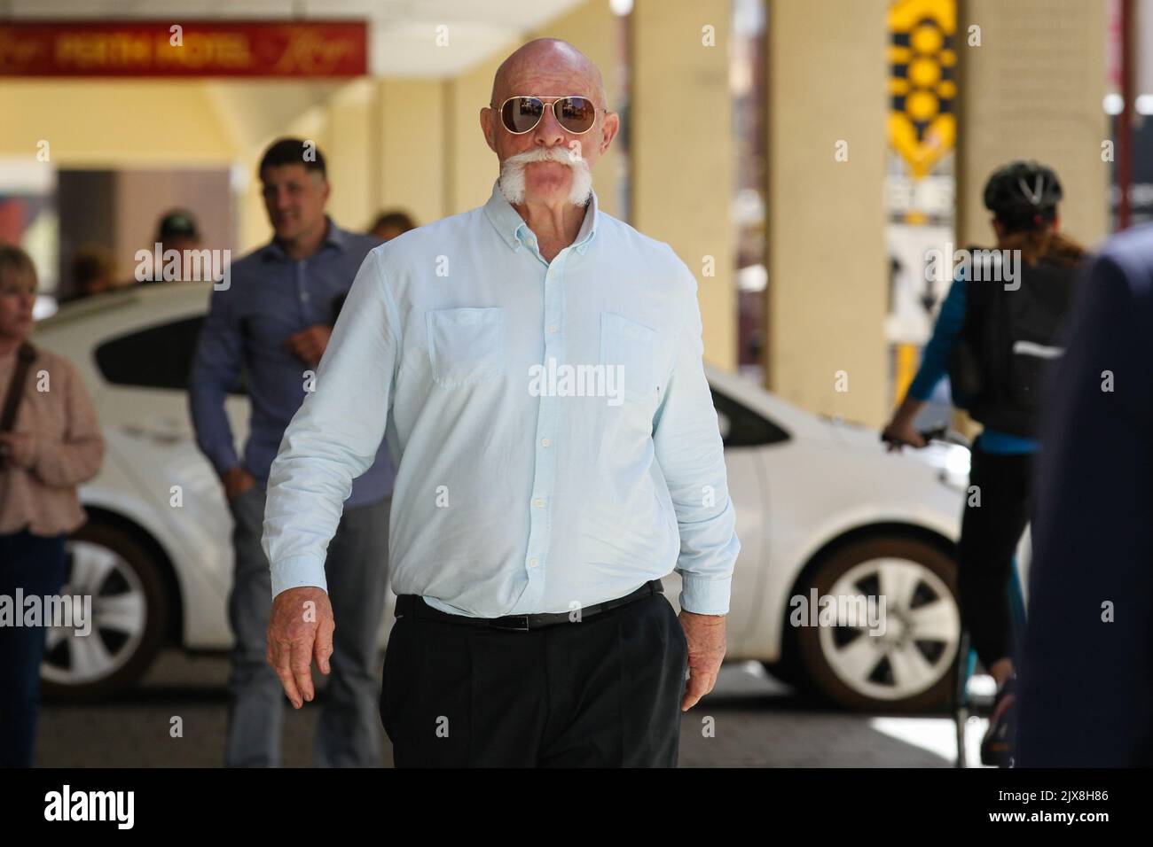 John Means arrives to give evidence at the inquest into the murder of