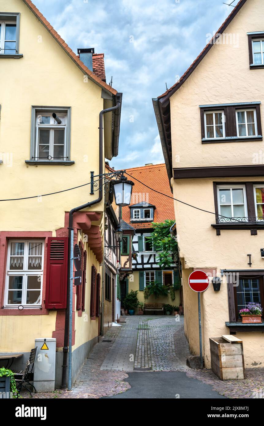 Traditional architecture of Aschaffenburg in Bavaria, Germany Stock Photo
