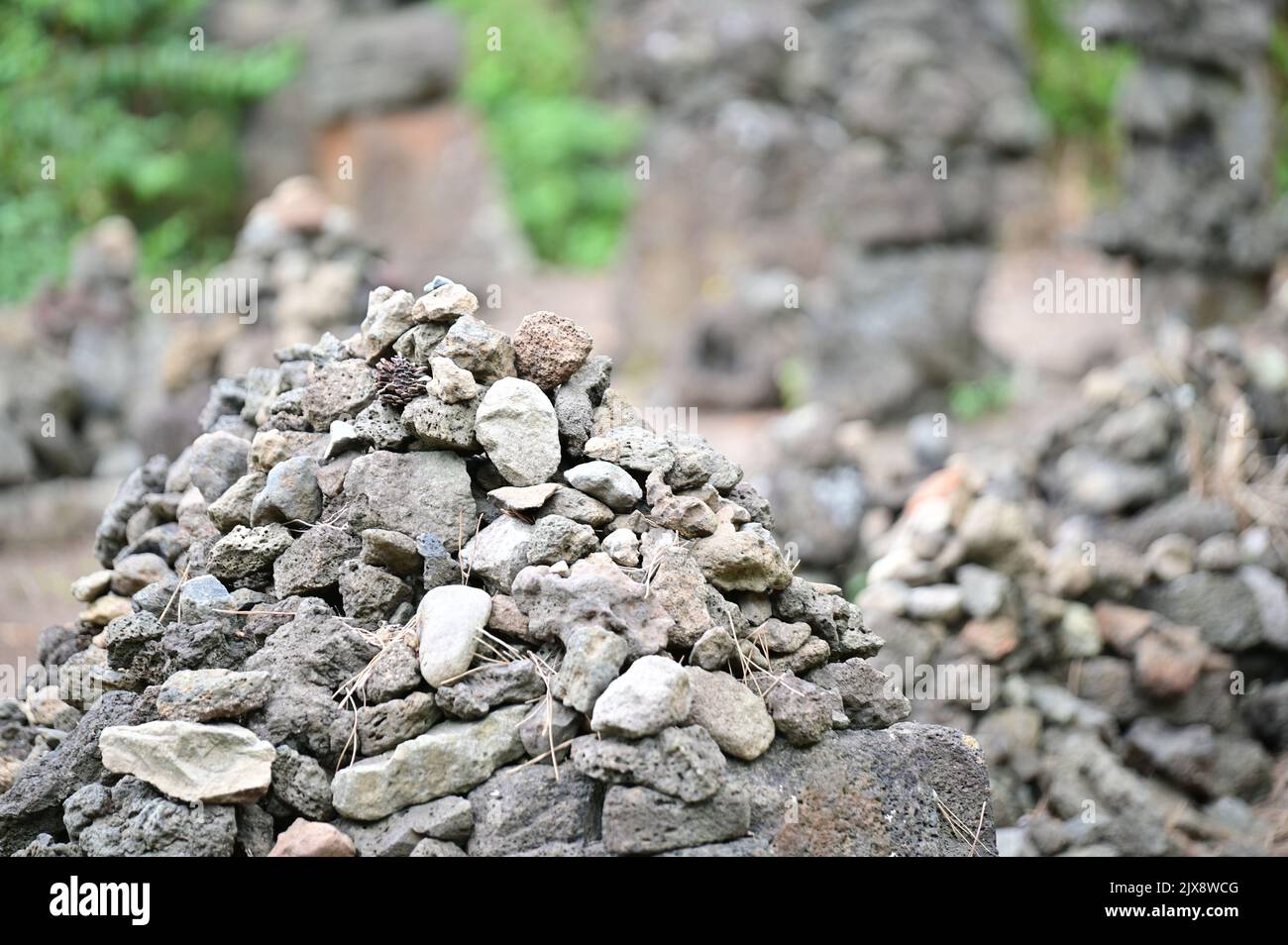 The stones piled up to form a tomb Stock Photo