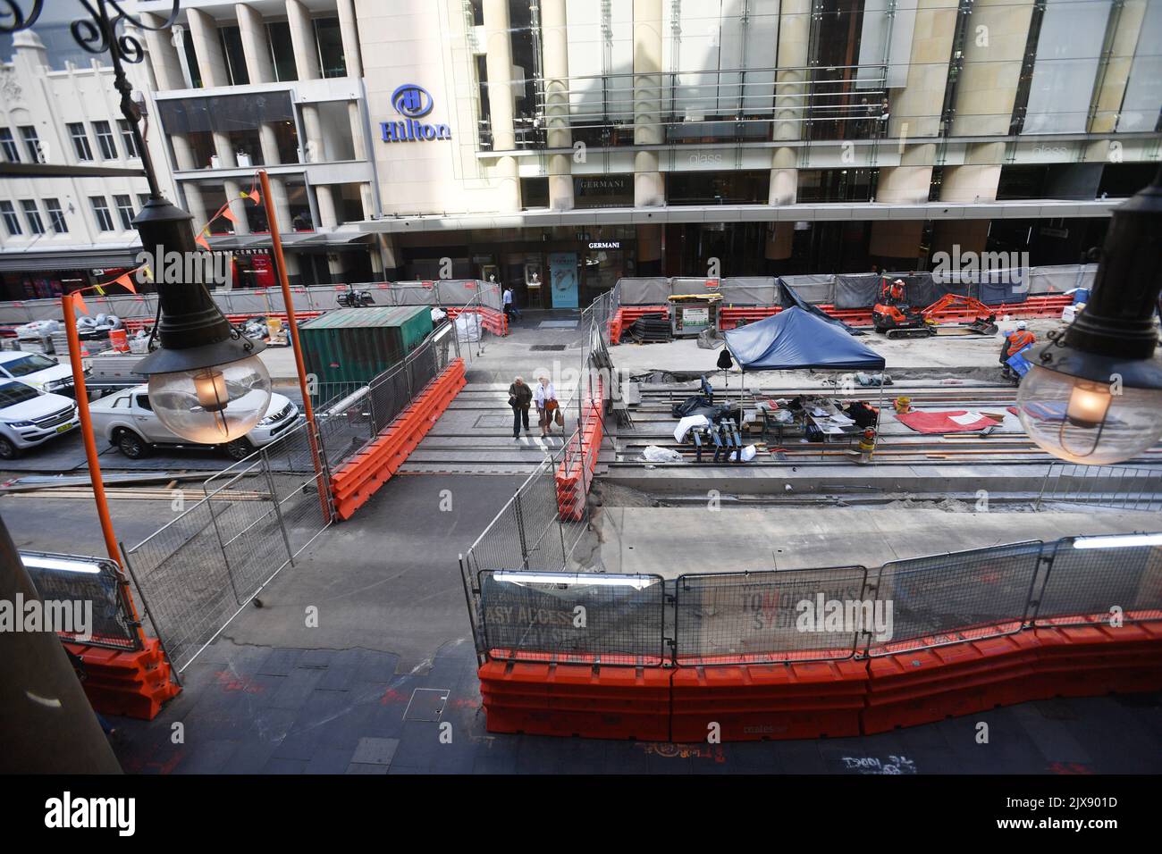 The St, Sydney CBD Light Rail Project construction in Sydney, Tuesday, October 10, 2017