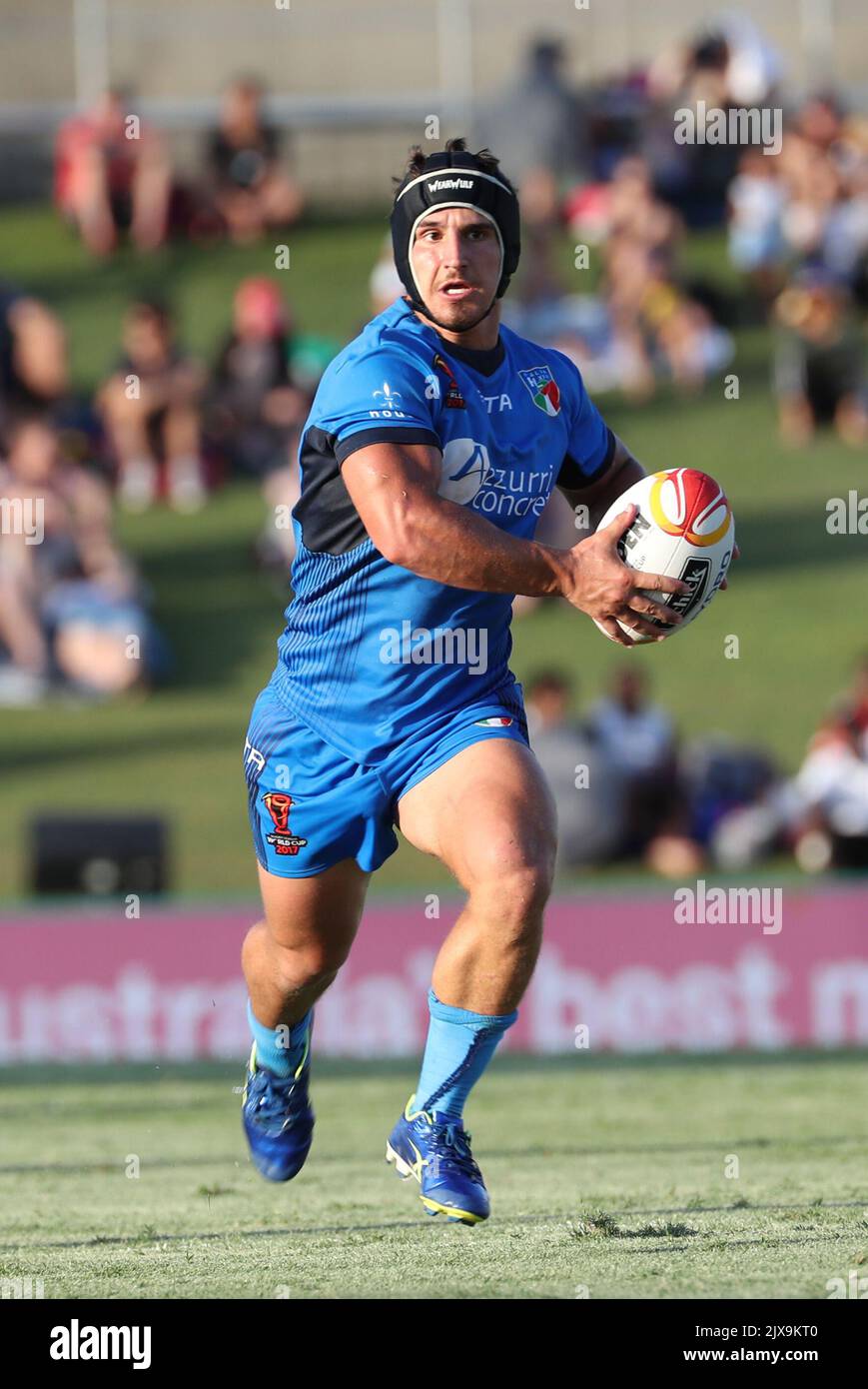 Joseph Tramontana of Italy during the Rugby League World Cup game between Italy and USA at Townsville Stadium in Townsville, Sunday, November 05, 2017