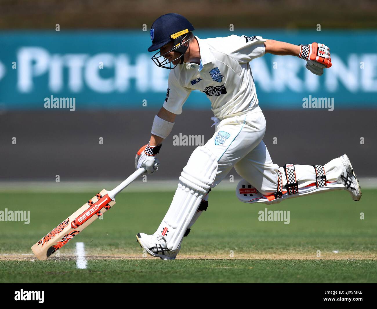 David Warner of the Blues runs during day 3 of the JLT Sheffield Shield ...