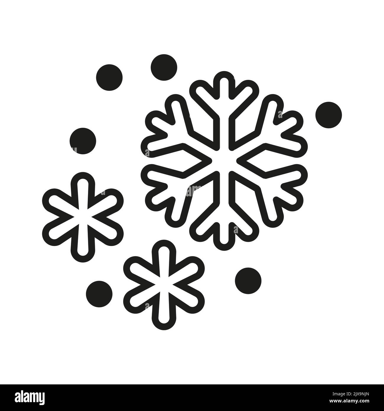 Vector winter logo design. Black and white snowflake icon Stock Vector