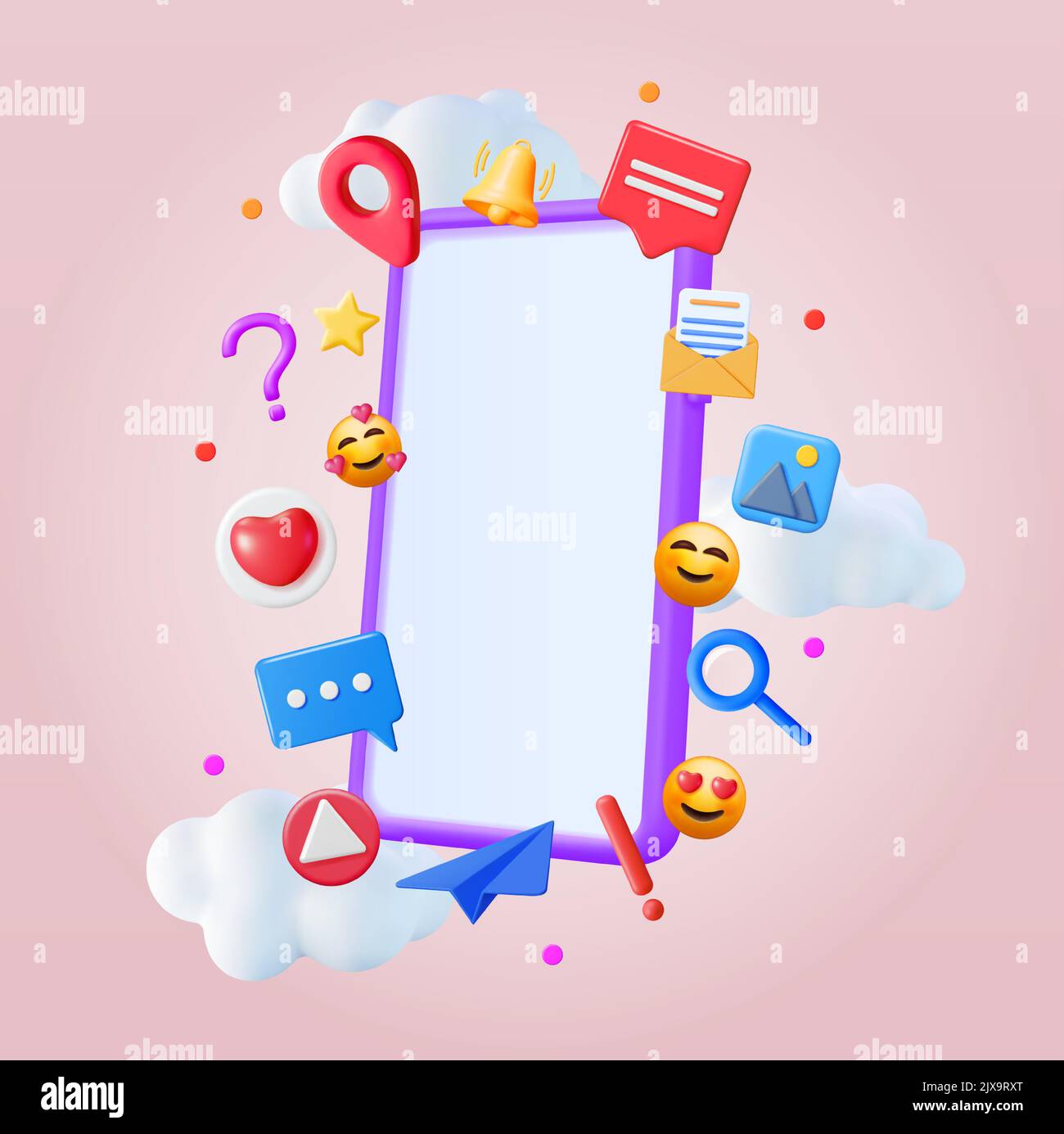 3D Social Media Concept Isolated Stock Vector Image & Art - Alamy