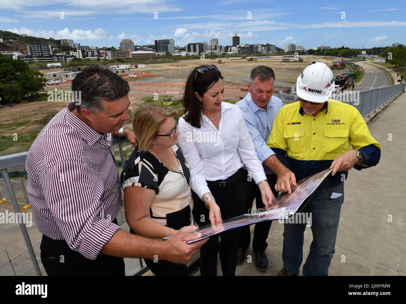 (L-R) The member for Thuringowa, Aaron Harper, the member for ...