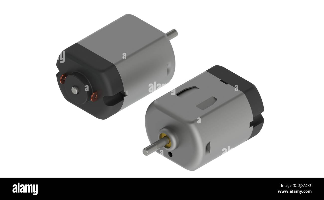 Direct current toy car electric motor presentation 3D illustration