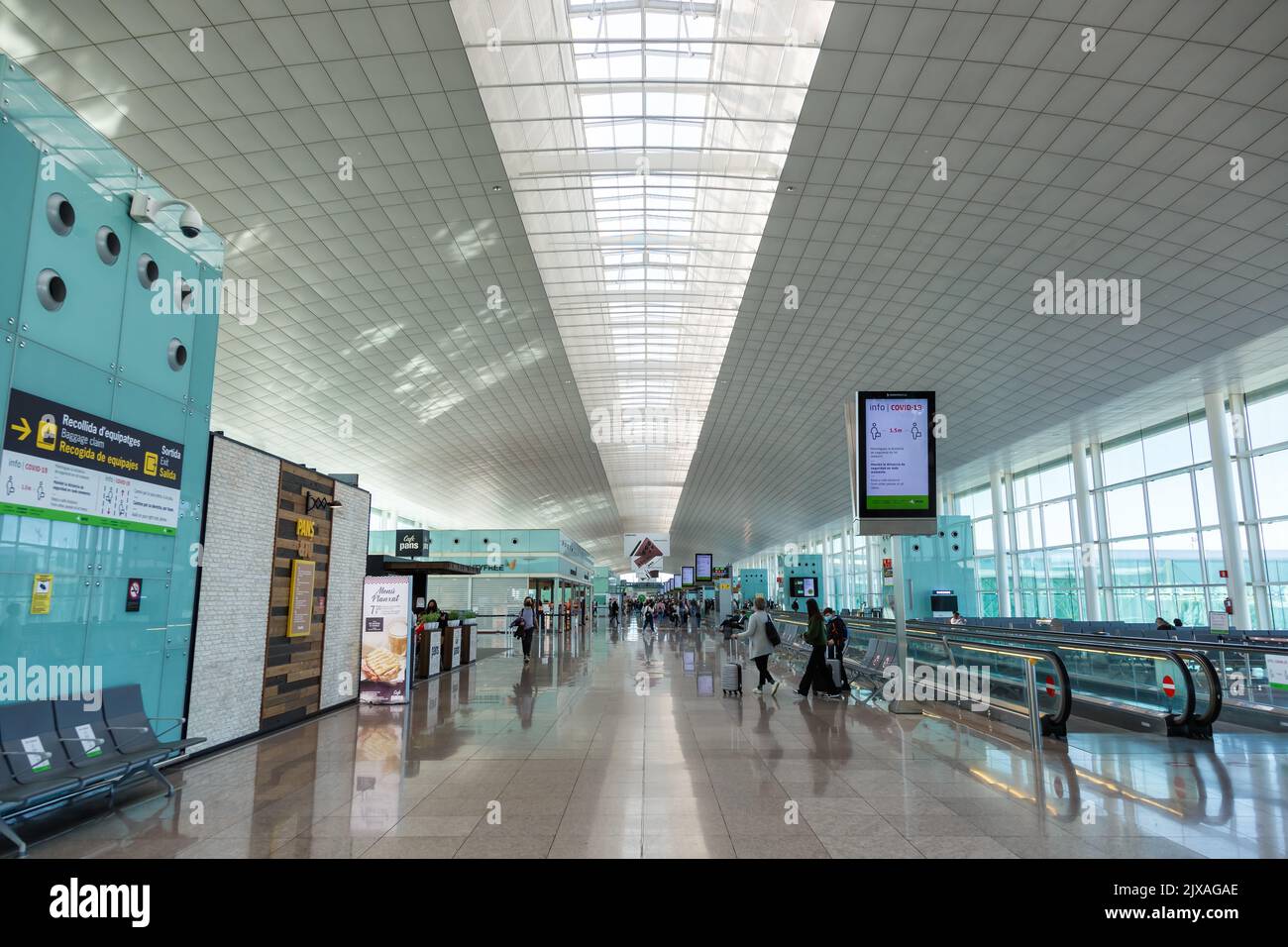 Barcelona, Spain - February 21, 2022: Terminal 1 of Bacelona airport in Spain. Stock Photo