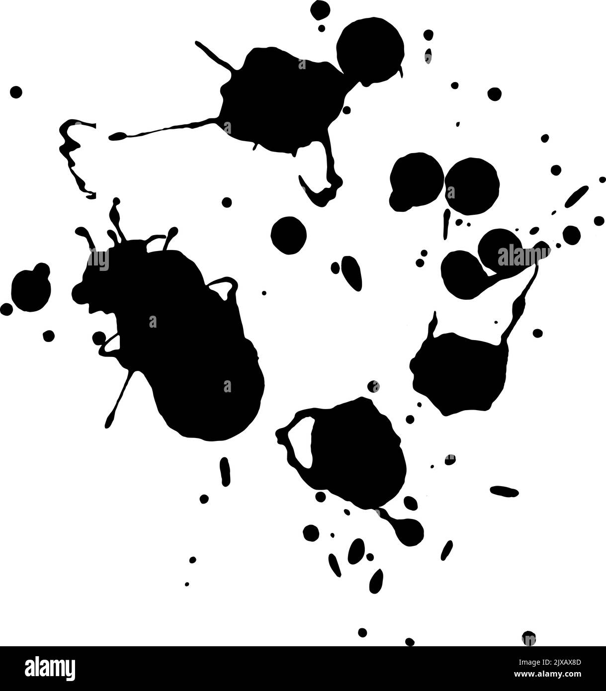 Black Ink drop on white background. Round, ragged inkblot Stock Vector Image & Art Alamy