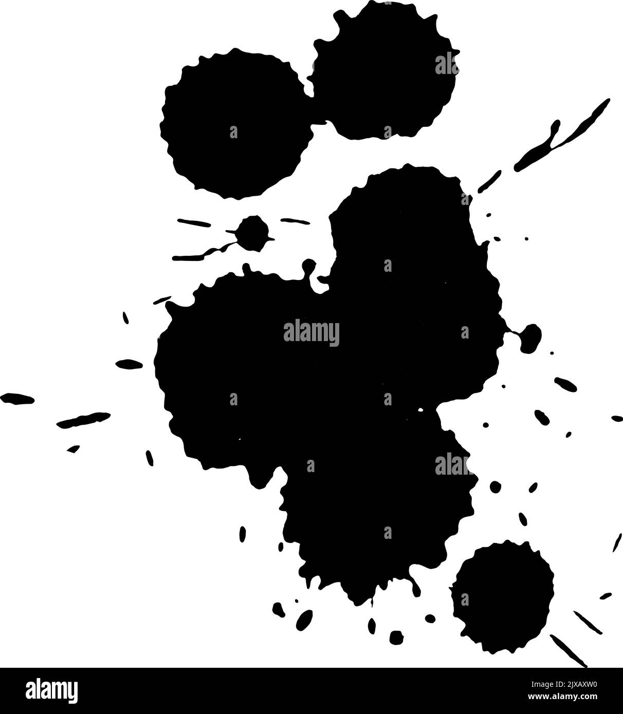 Black Ink drop on white background. Round, ragged inkblot Stock Vector Image & Art Alamy