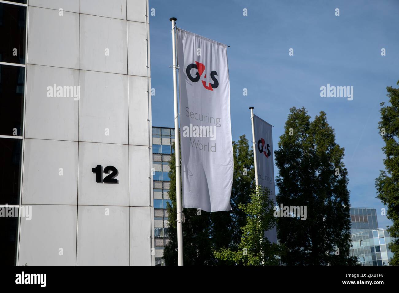 G4S Security Flag At The Headquarters At Amsterdam The Netherlands 5-9-2022 Stock Photo