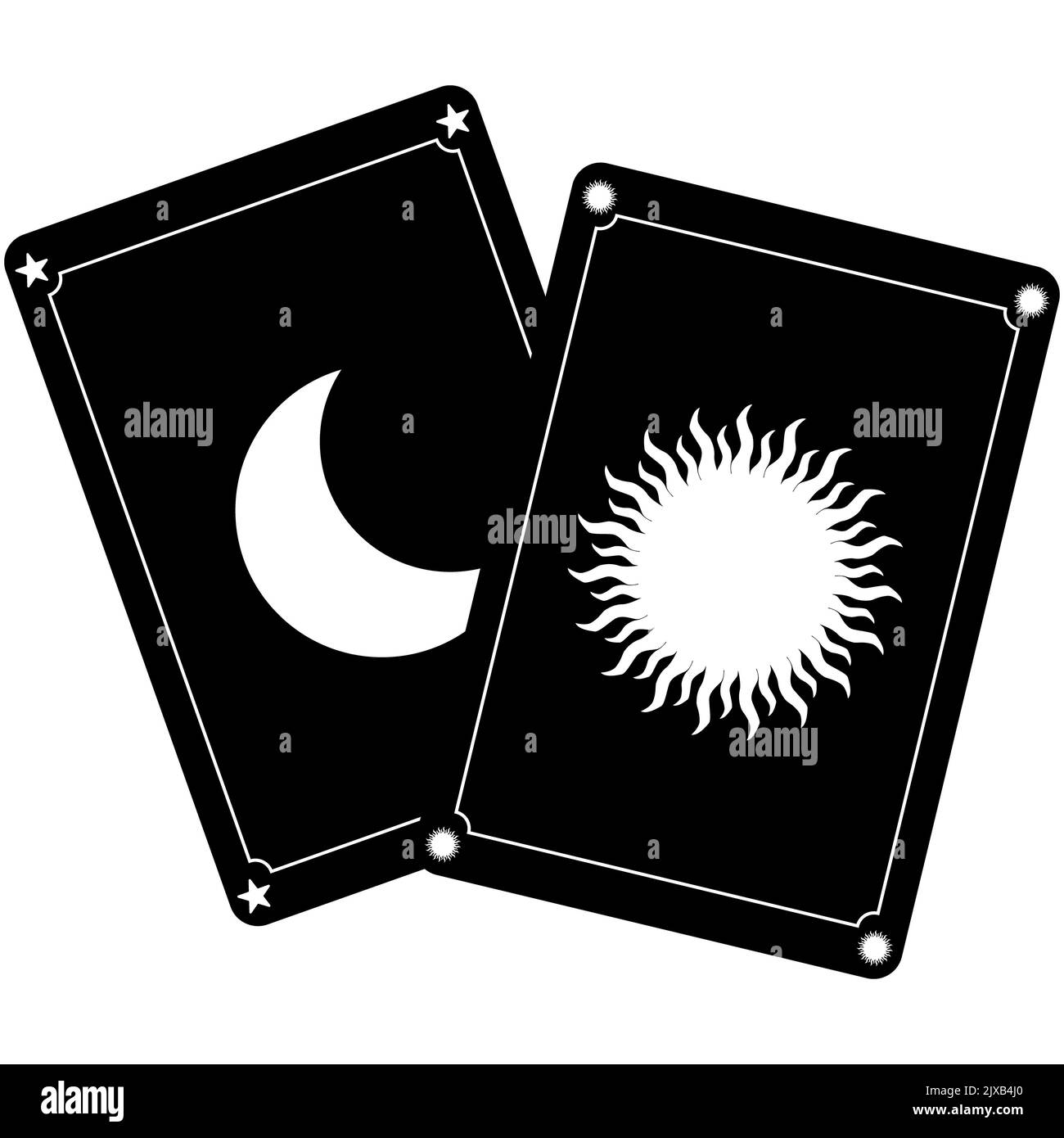 Tarot cards icon on white background. Magic and superstition. Fortune telling sign. flat style. Stock Photo