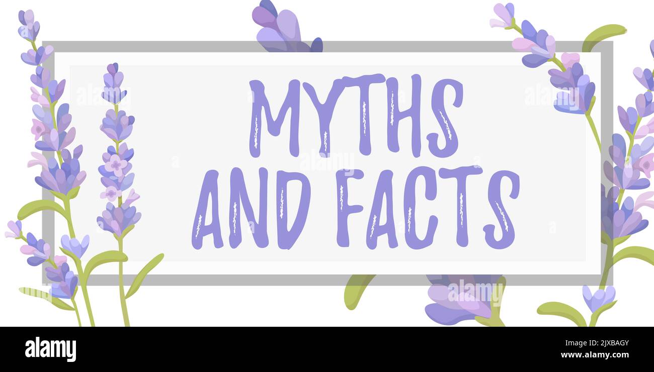 Hand writing sign Myths And FactsOppositive concept about modern and ...