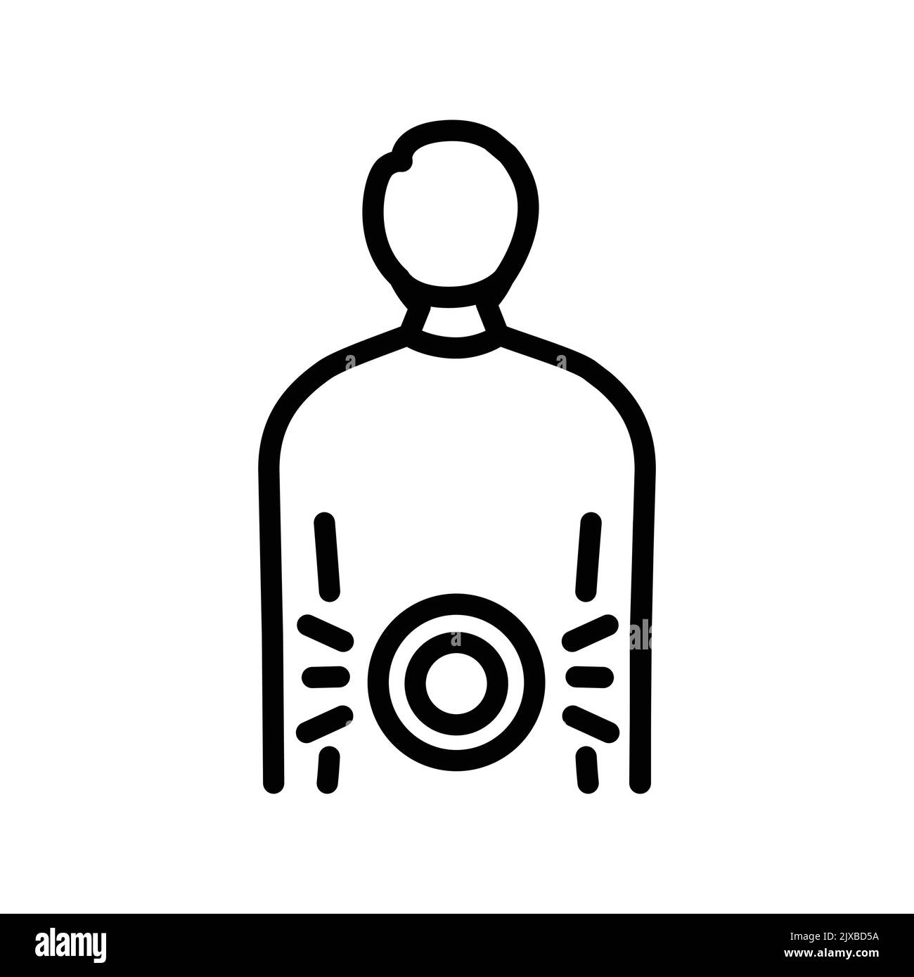 Back pain olor line icon. Pictogram for web page Stock Vector