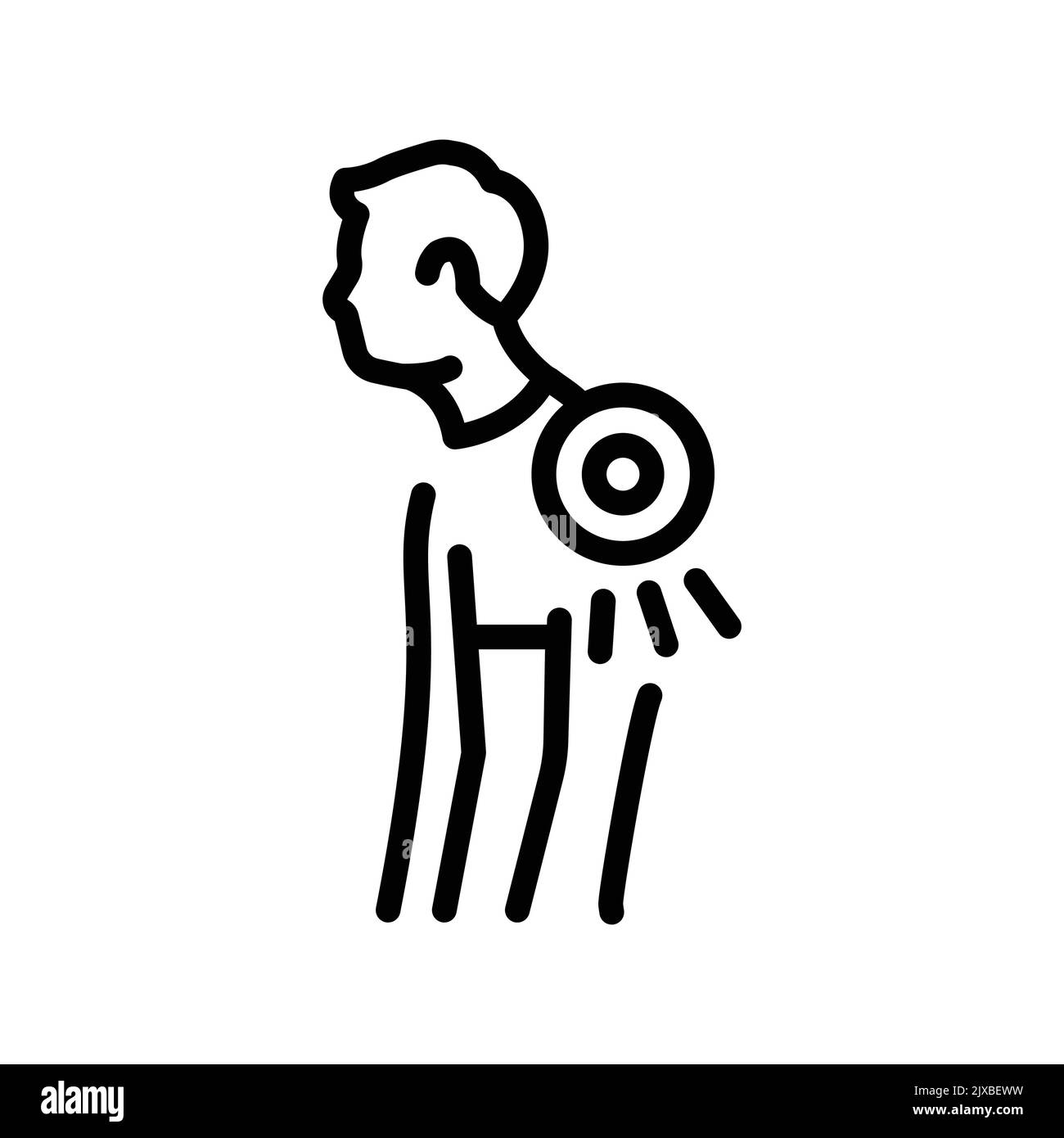 Back and posture problems olor line icon. Pictogram for web page Stock Vector