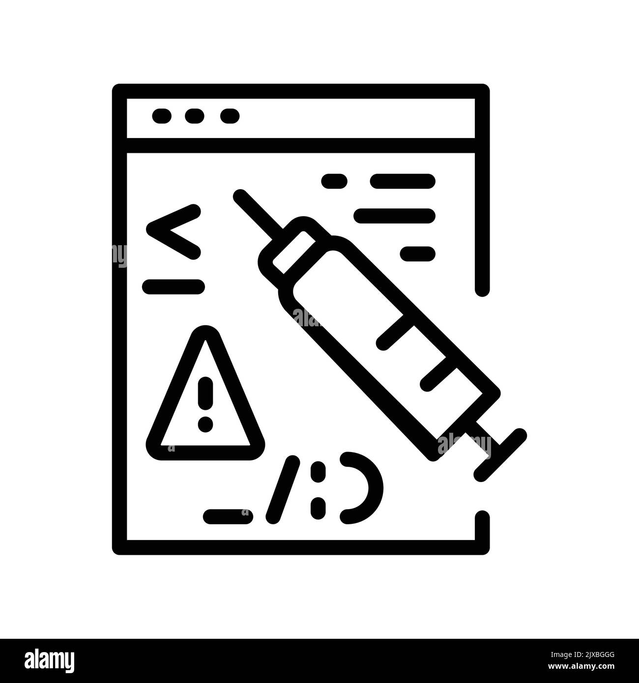 Code injection olor line icon pictogram for web page stock vector