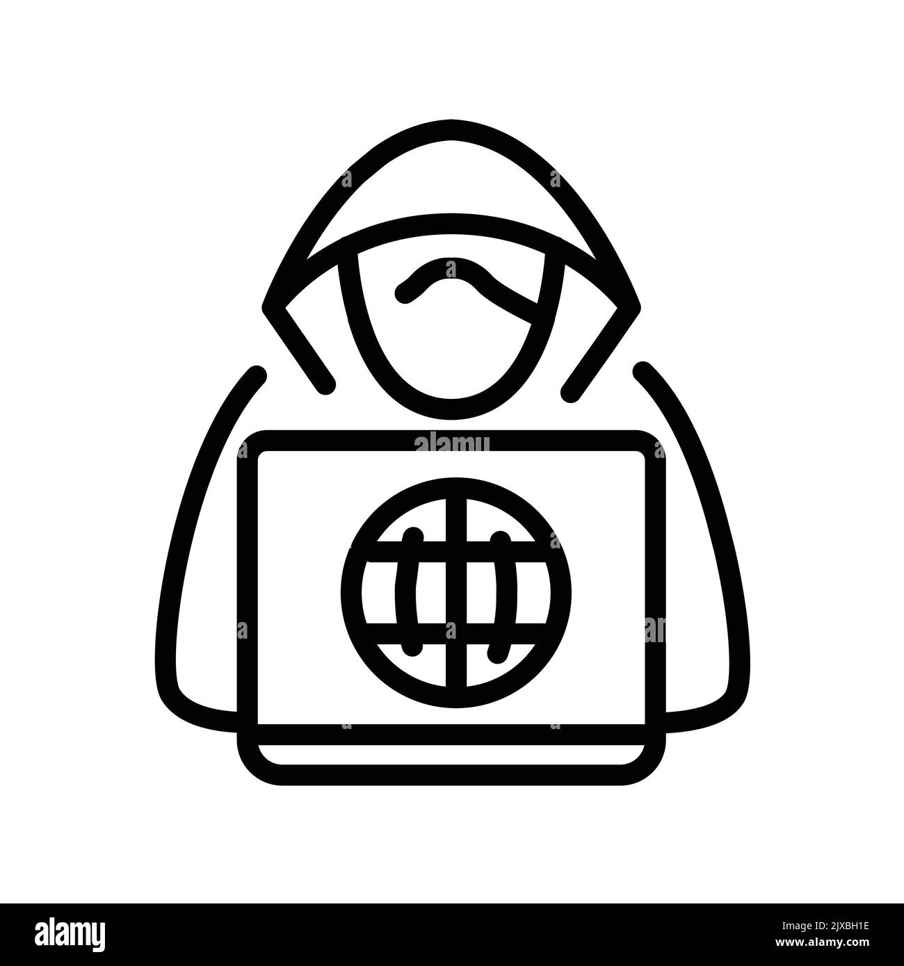 Hacker olor line icon pictogram for web page stock vector image art