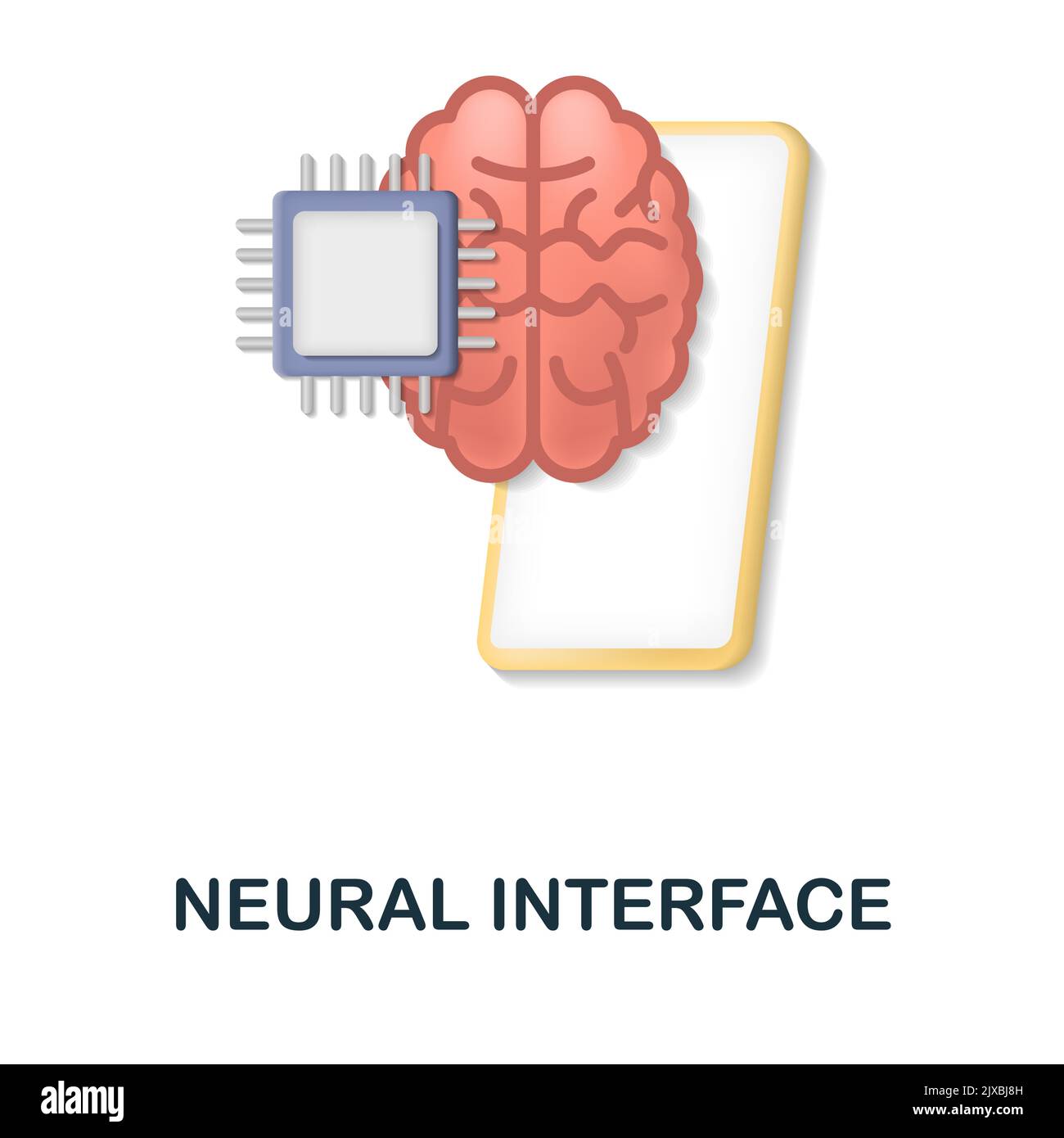 Neural Interface icon. 3d illustration from artificial intelligence