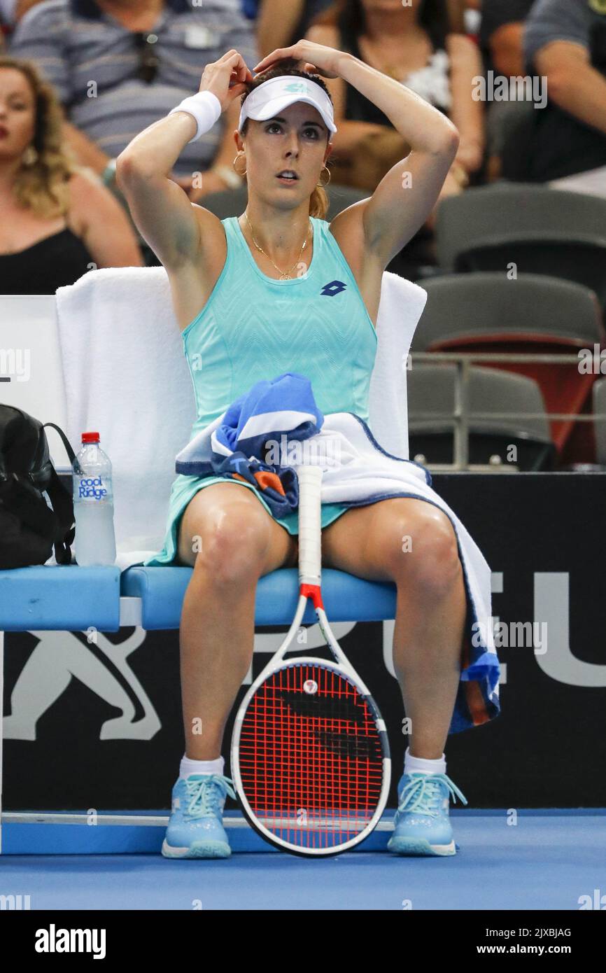 Alize of France rests between games against her match against