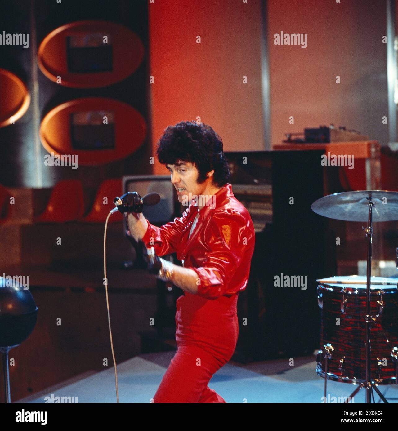 Stunde der Stars, Musiksendung, Deutschland 1975, Stargast: britischer Rockmusiker Alvin Stardust Stock Photo