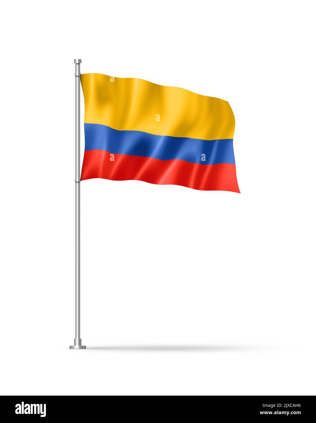 Colombia flag, 3D illustration, isolated on white Stock Photo