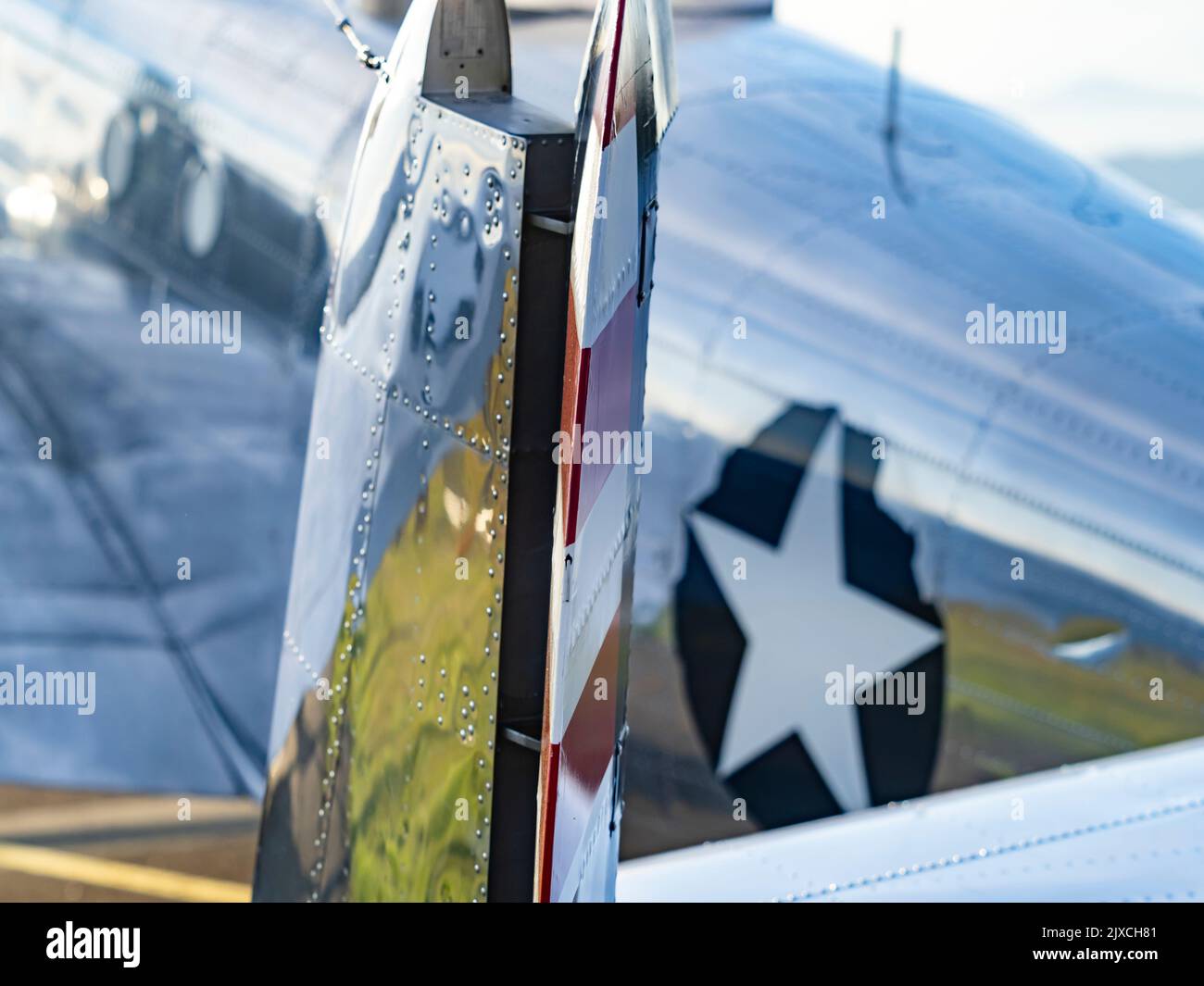 C45G classic aeroplane rivets and polished shiny airframe surfaces as