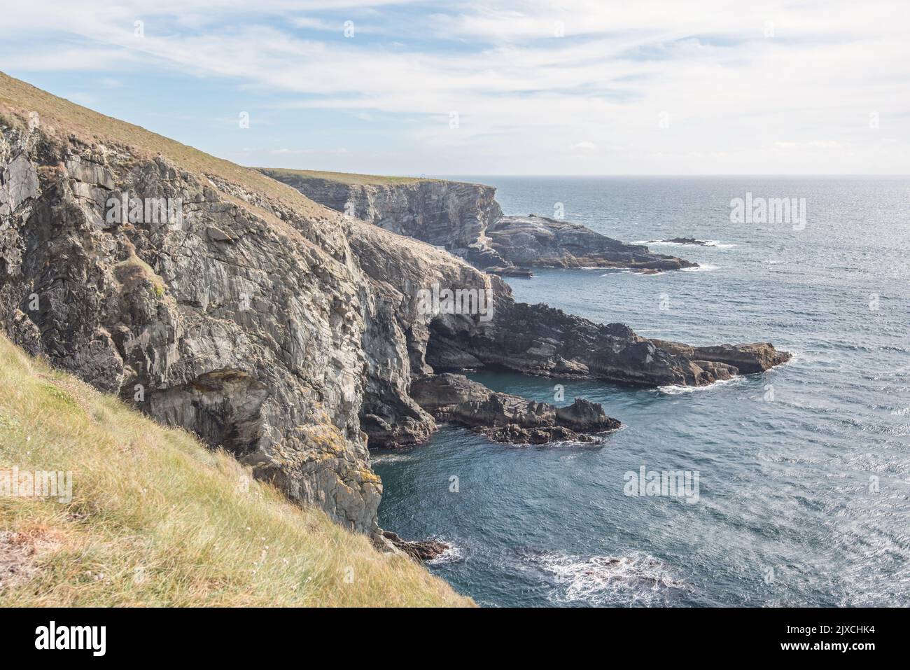 Mizen Head Signal station and Visitor Centre near Goleen and as far South West as you can go in Ireland -- County Cork.Wild Atlantic Way spectacular . Stock Photo