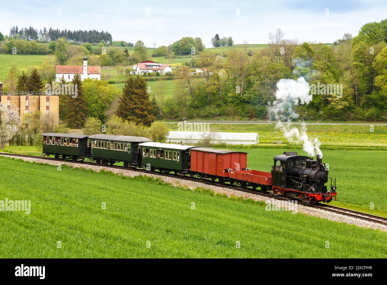 Haertsfeld Schaettere steam train locomotive museum railway rail in Iggenhausen Germany Stock Photo