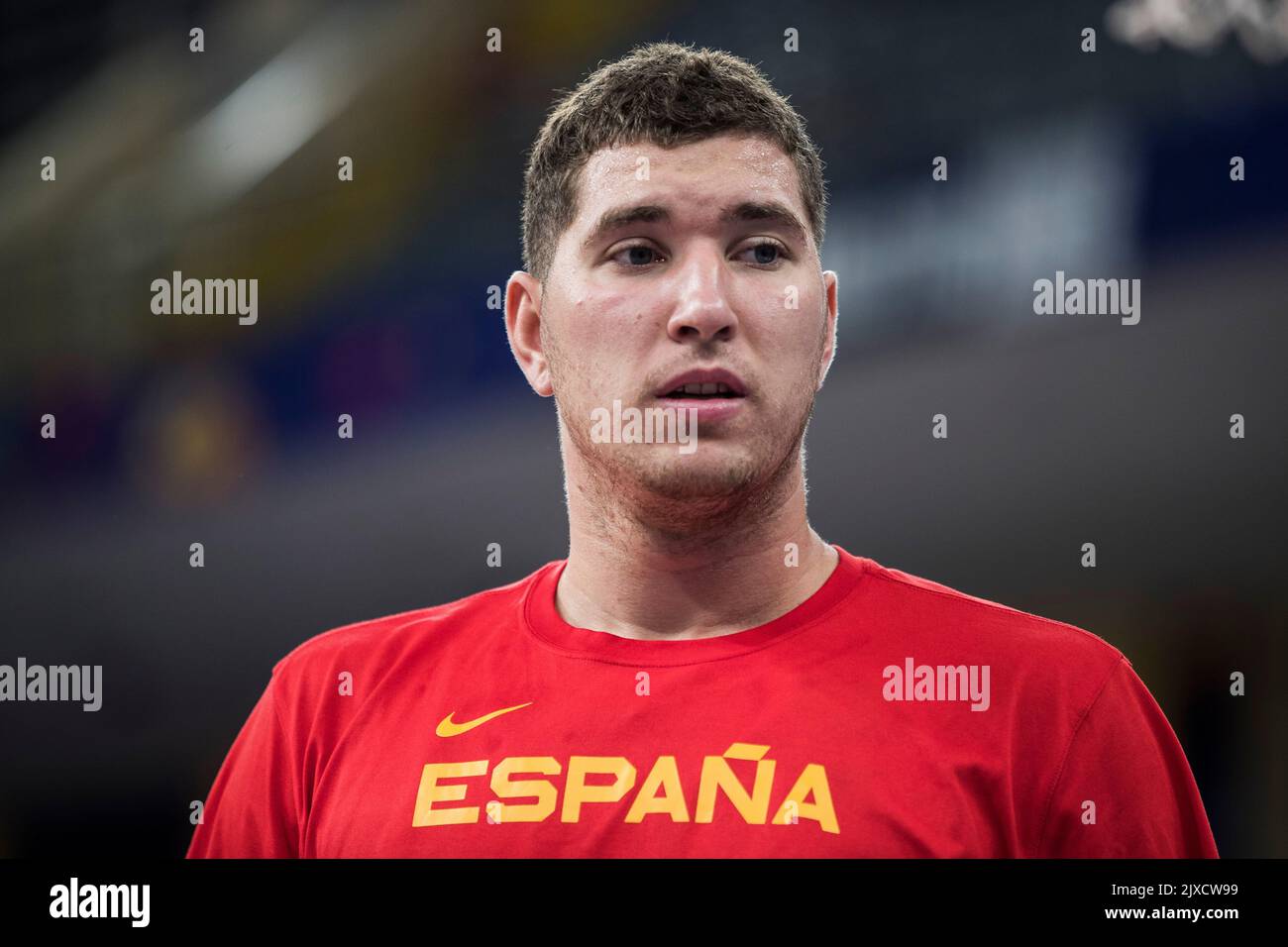 Tbilisi, Georgia, 6th September 2022. Joel Parra of Spain looks on during the FIBA EuroBasket 2022 group A match between Montenegro and Spain at Tbilisi Arena in Tbilisi, Georgia. September 6, 2022. Credit: Nikola Krstic/Alamy Stock Photo