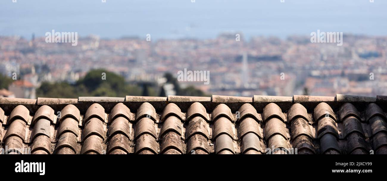 the historic town of Nice in france summer blur Stock Photo