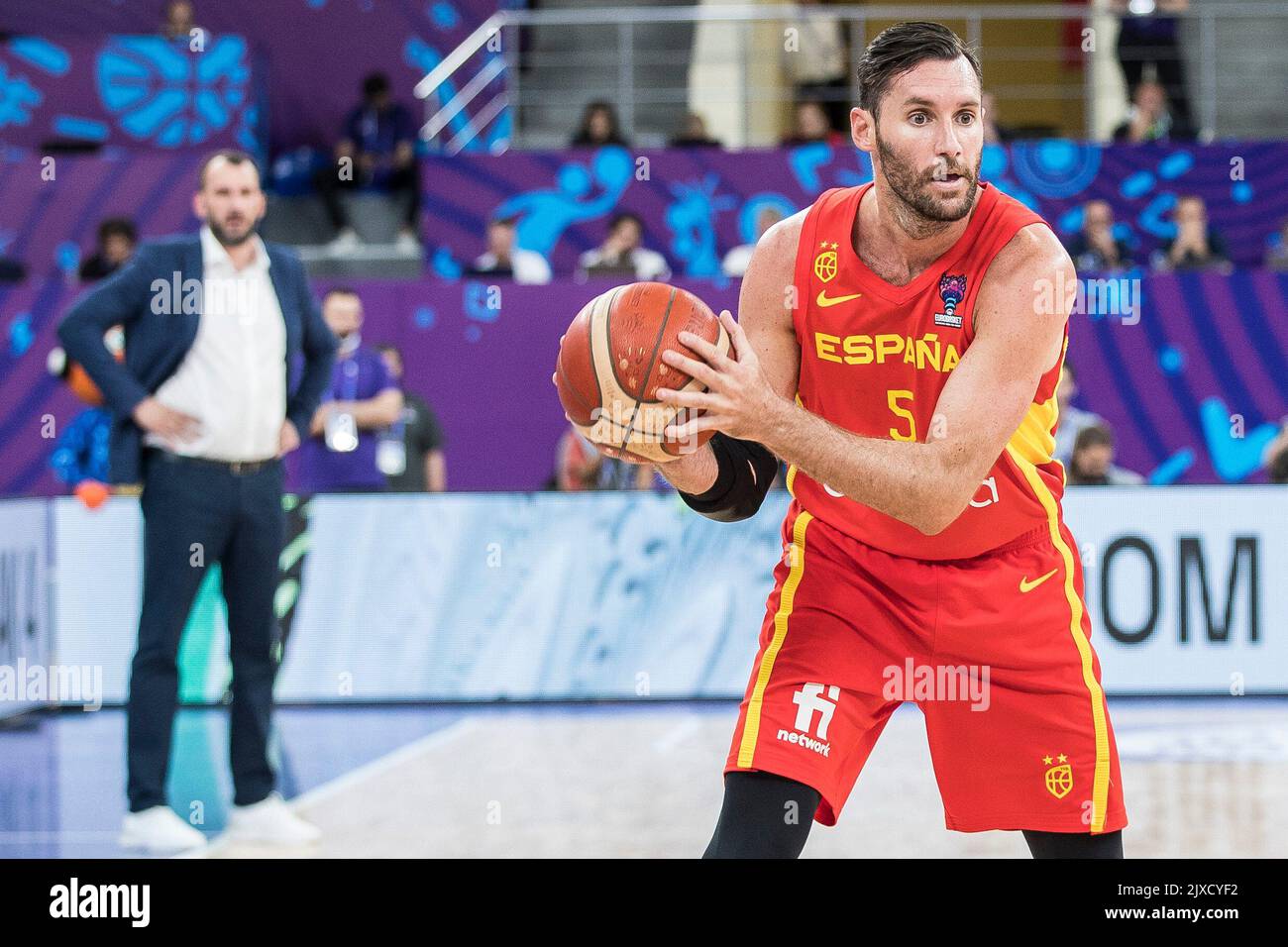 Tbilisi, Georgia, 6th September 2022. Rodolfo Fernandez of Spain in action during the FIBA EuroBasket 2022 group A match between Montenegro and Spain at Tbilisi Arena in Tbilisi, Georgia. September 6, 2022. Credit: Nikola Krstic/Alamy Stock Photo