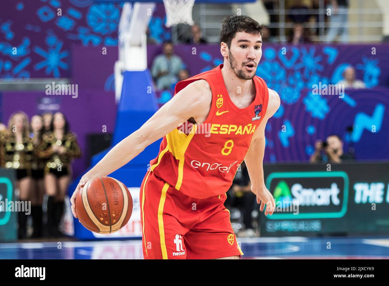Tbilisi, Georgia, 6th September 2022. Dario Brizuela of Spain in action during the FIBA EuroBasket 2022 group A match between Montenegro and Spain at Tbilisi Arena in Tbilisi, Georgia. September 6, 2022. Credit: Nikola Krstic/Alamy Stock Photo